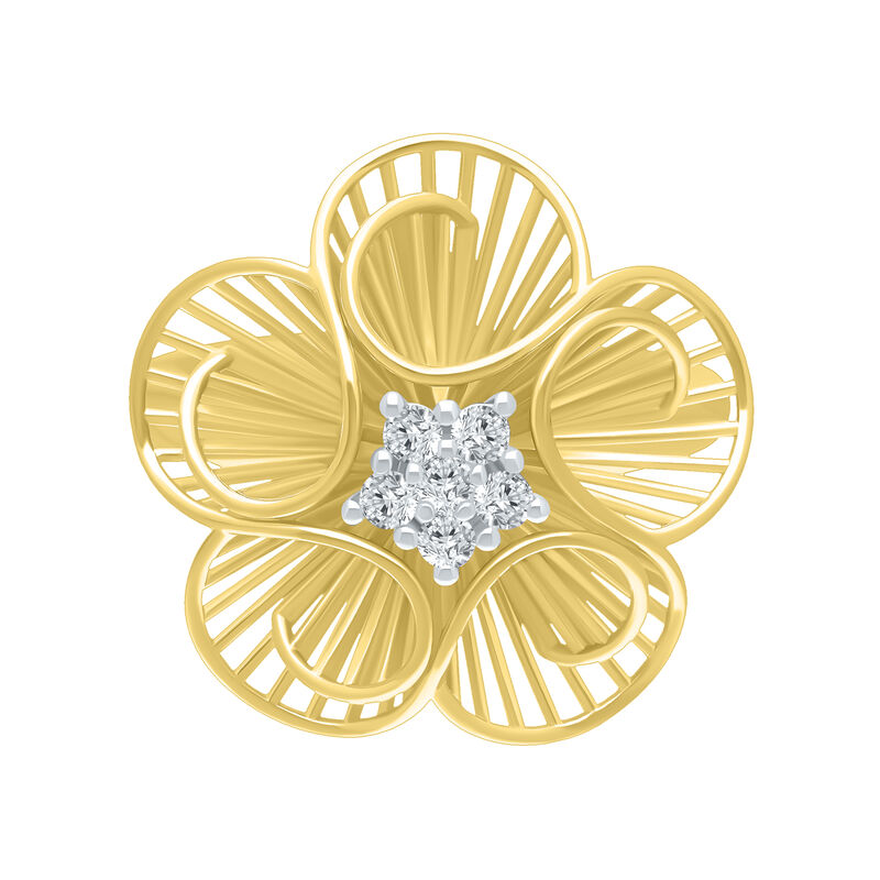 Diamond 1/10ctw. Flower Fashion Ring in Gold Plated image number null